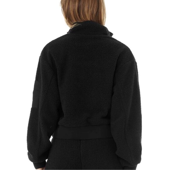 ALO Yoga Sweatshirt Women’s Medium Micro Sherpa Solstice Coverup Black 1/2 Zip - Picture 8 of 9